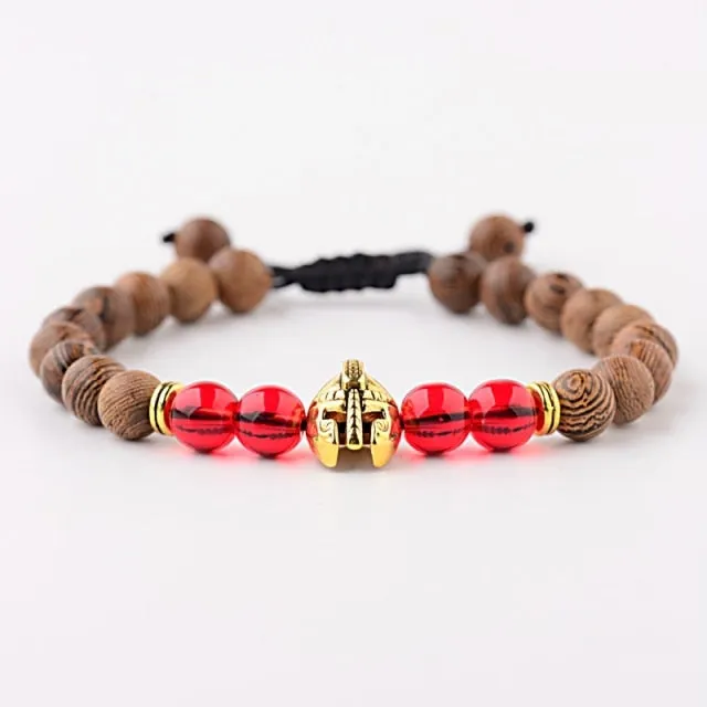 Natural Wood Bead Cross Bracelets Onyx Meditation Prayer for Men Women