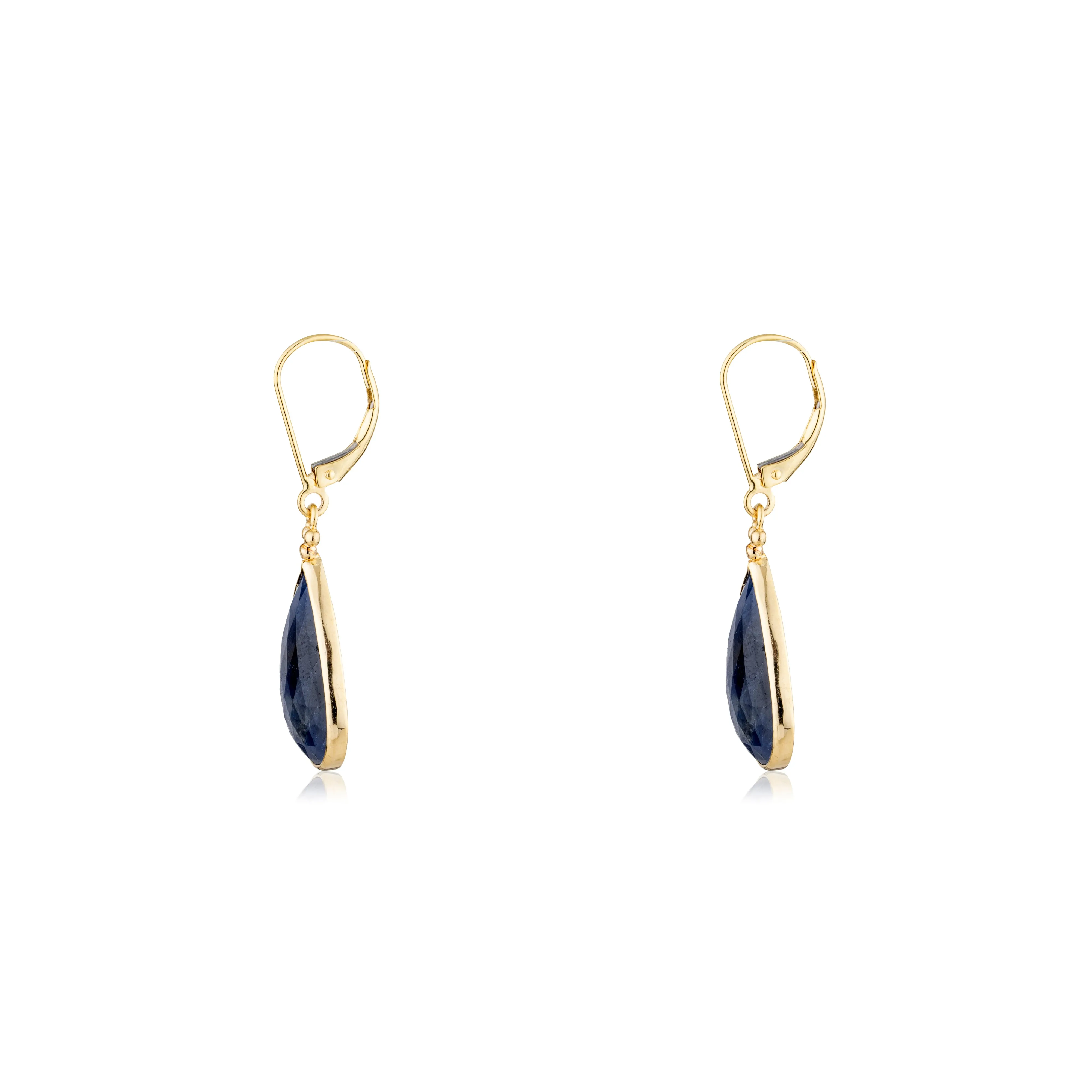 Nisha Sapphire Drops, 14K Yellow Gold