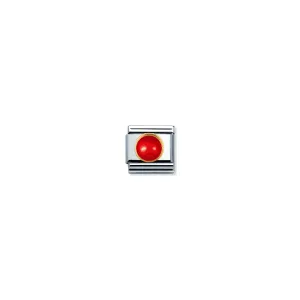 Nomination Composable Gold Round Red Coral Link ~ 030503/11