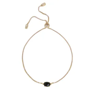Onyx & Gold Adjustable Chain Bracelet