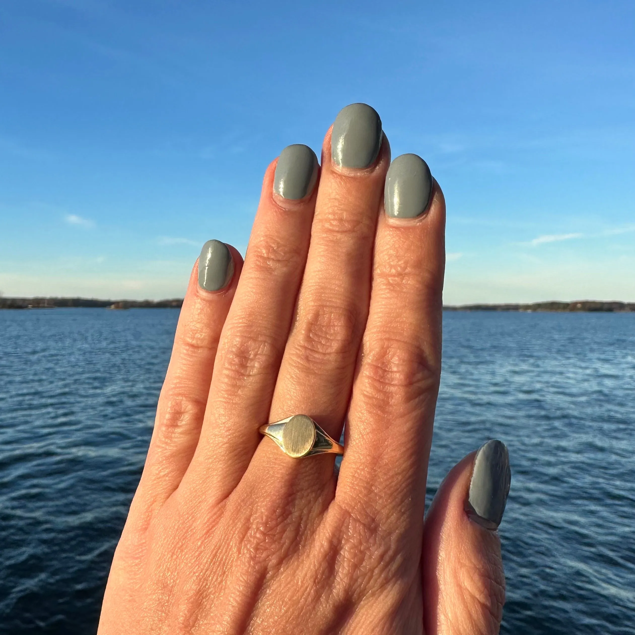 Oval Fluted Signet Ring