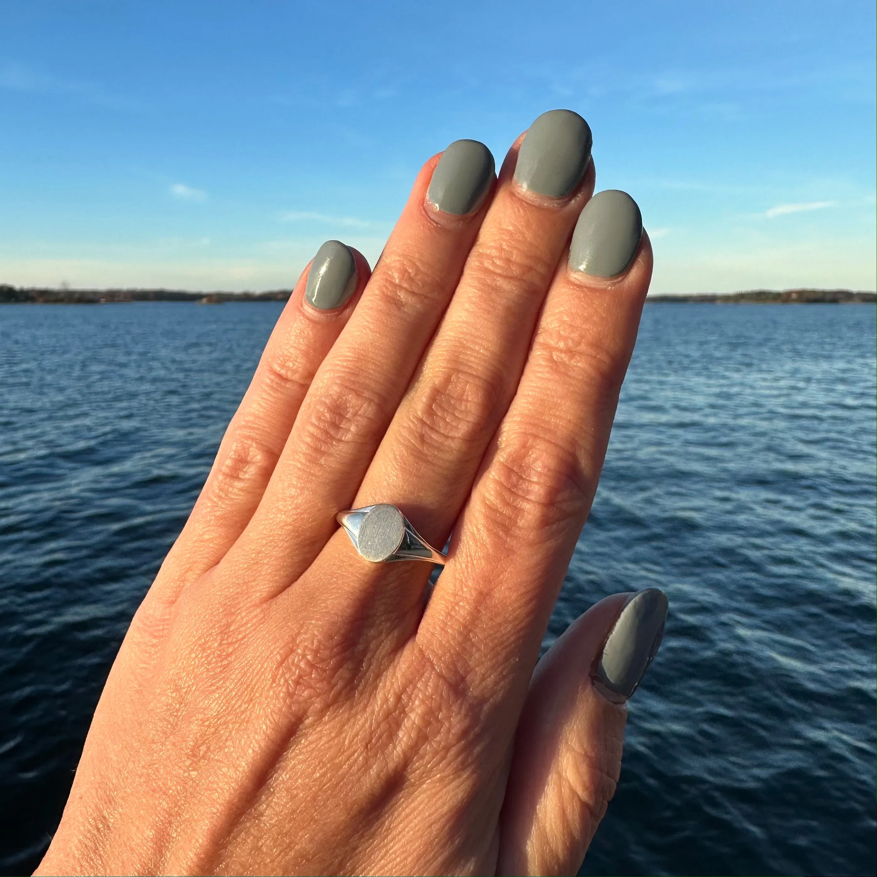 Oval Fluted Signet Ring