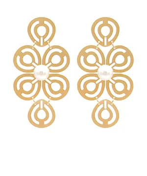 Pearl Accent Filigree Earrings
