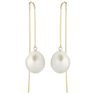 Pearl Drop Pull Through Earrings
