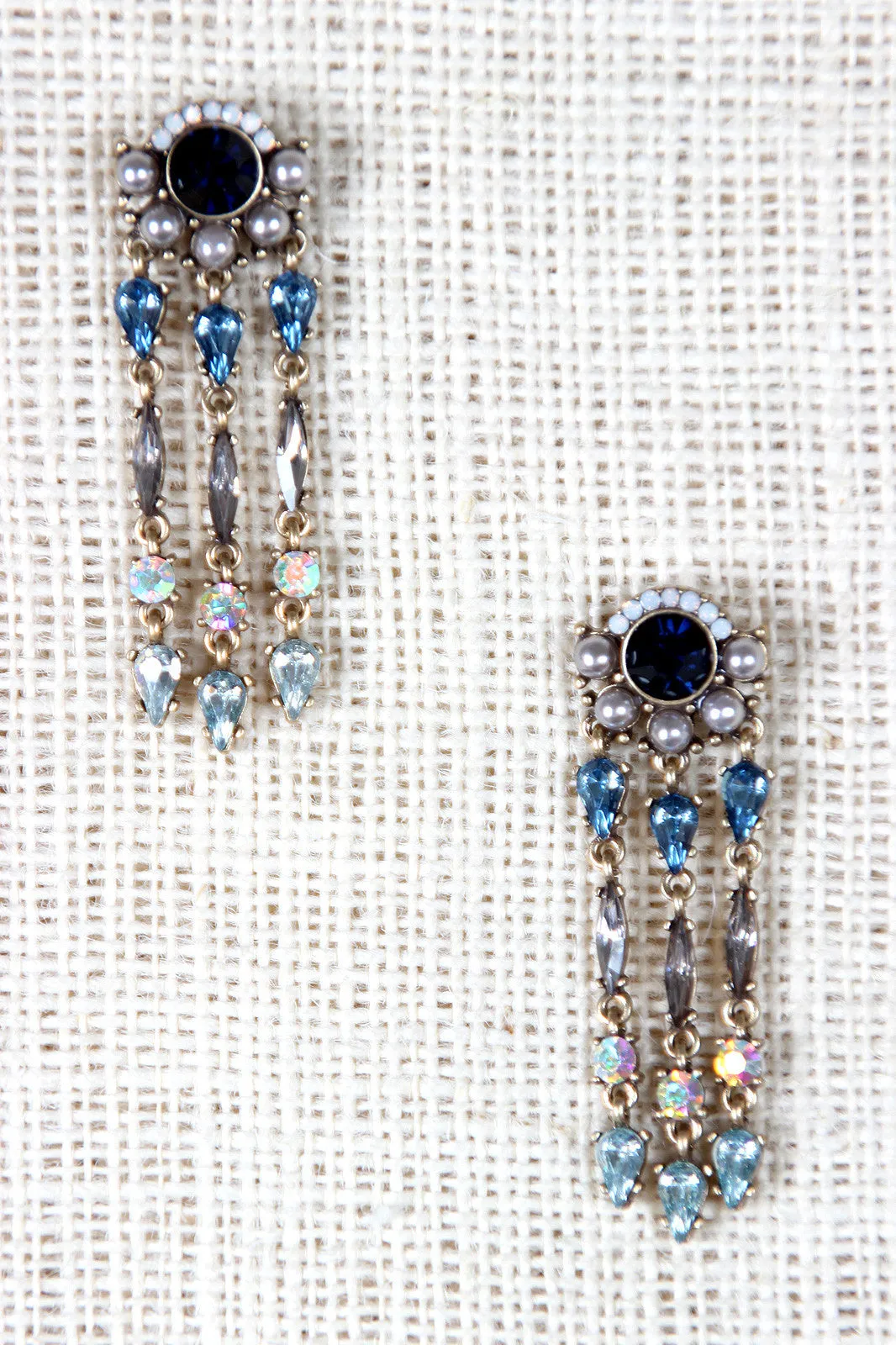 Pearls and Rhinestones Chandelier Stud Earrings