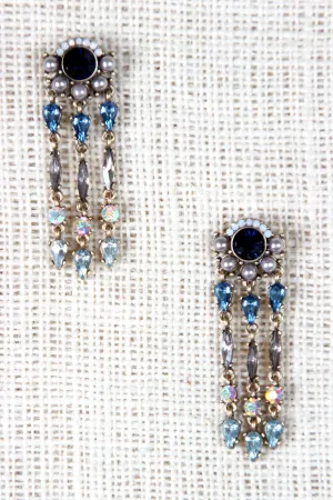 Pearls and Rhinestones Chandelier Stud Earrings