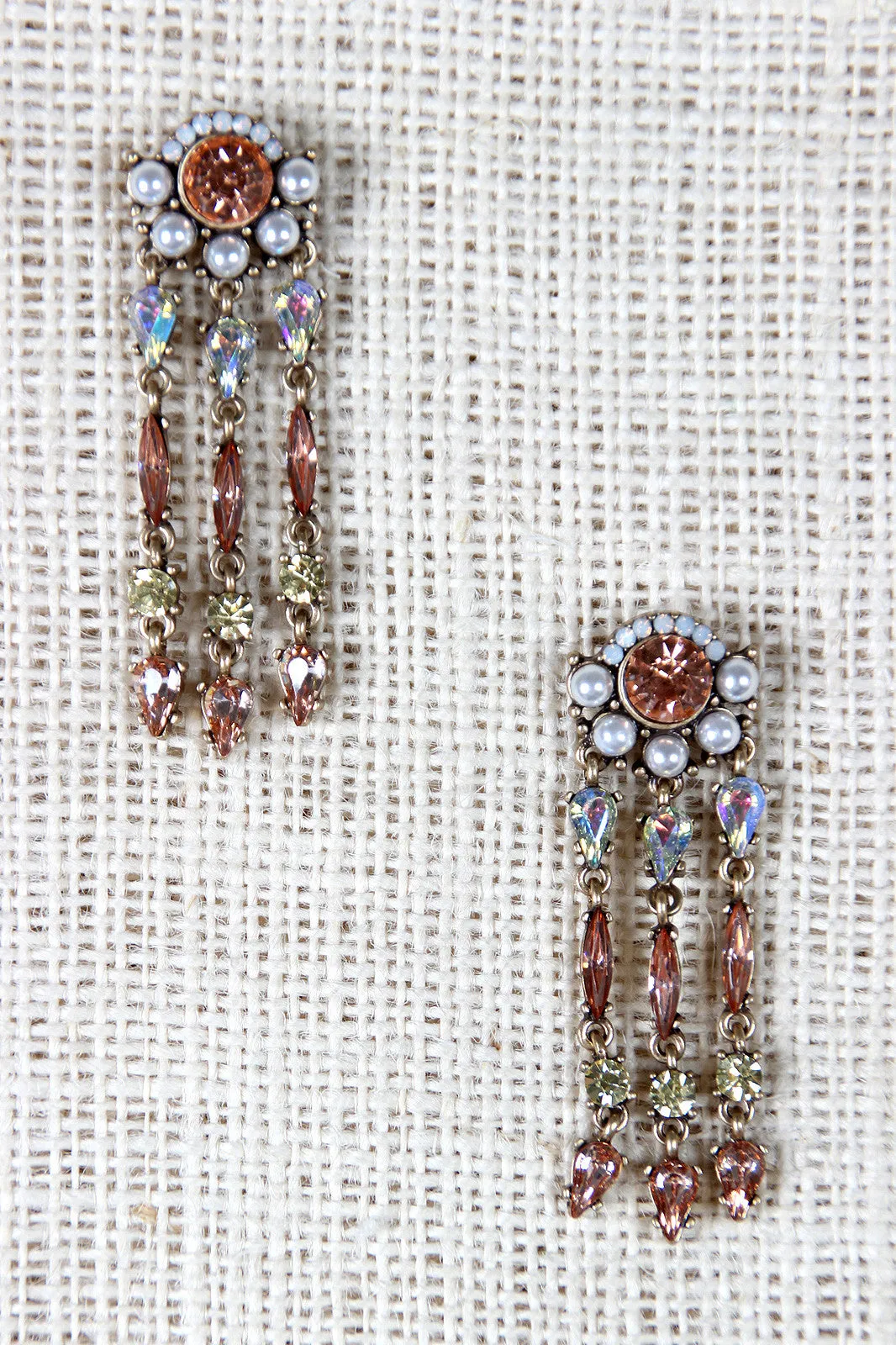 Pearls and Rhinestones Chandelier Stud Earrings