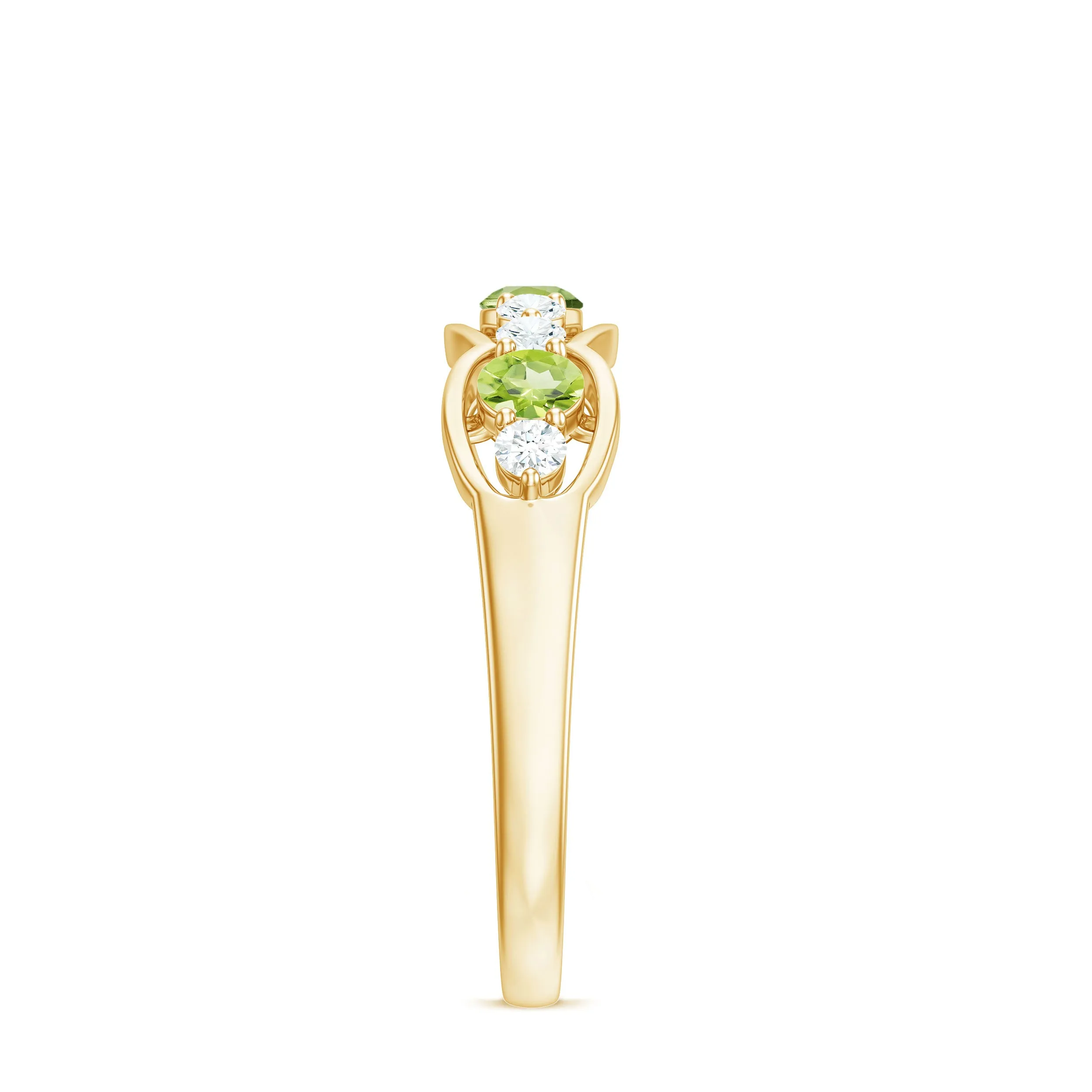 Peridot and Diamond Wedding Anniversary Ring
