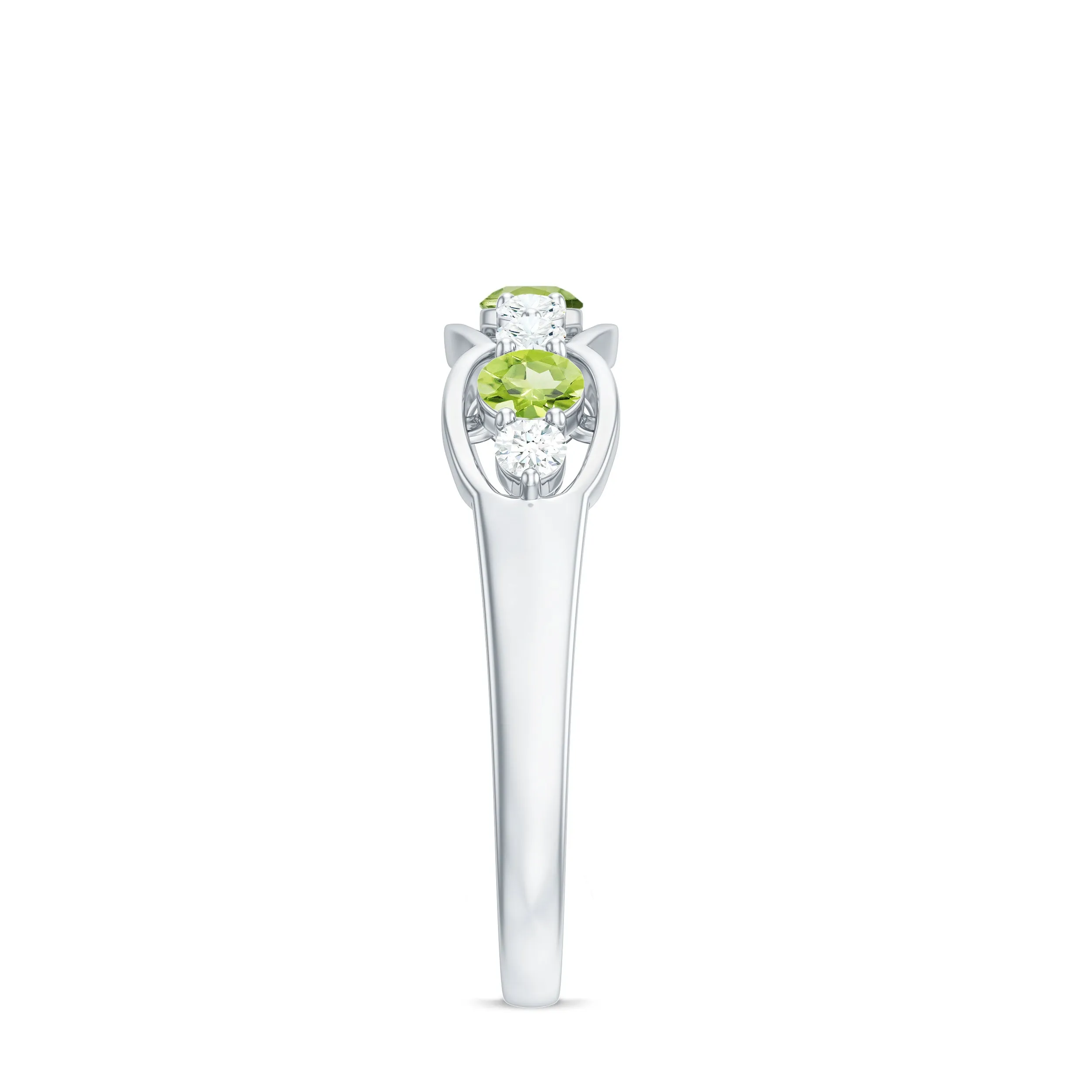 Peridot and Diamond Wedding Anniversary Ring