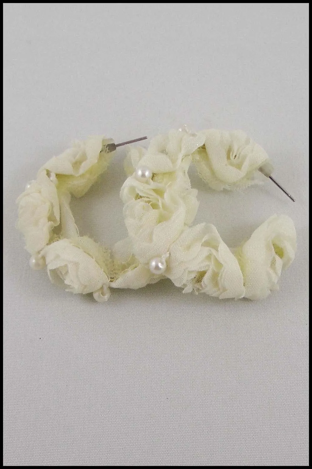 Petal and Pearl Hoop Earrings