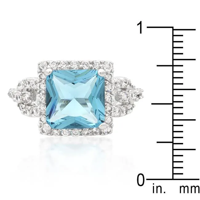 Princess Cut Parisian French Blue Ring