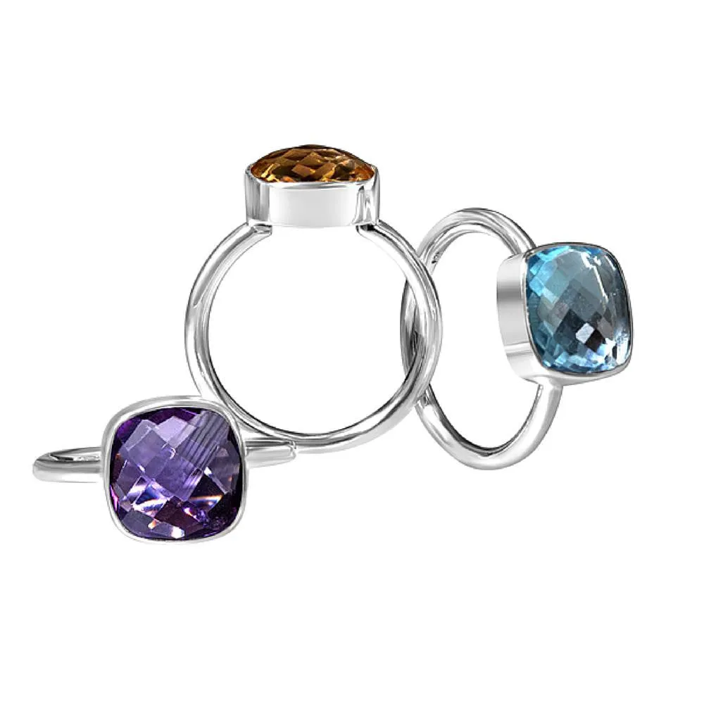 Purple Amethyst Cocktail Ring | Rose Gold