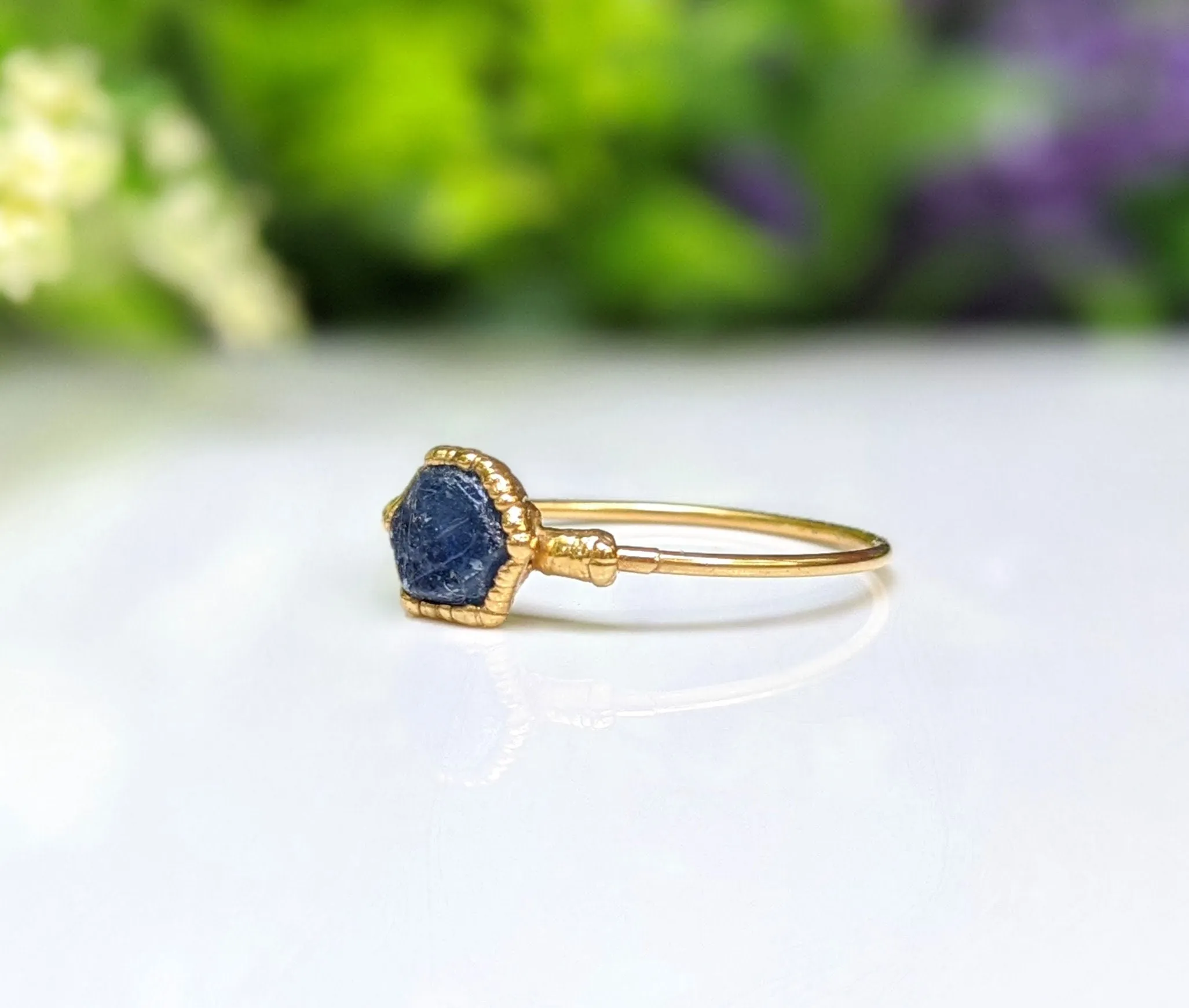 Raw Blue Sapphire ring