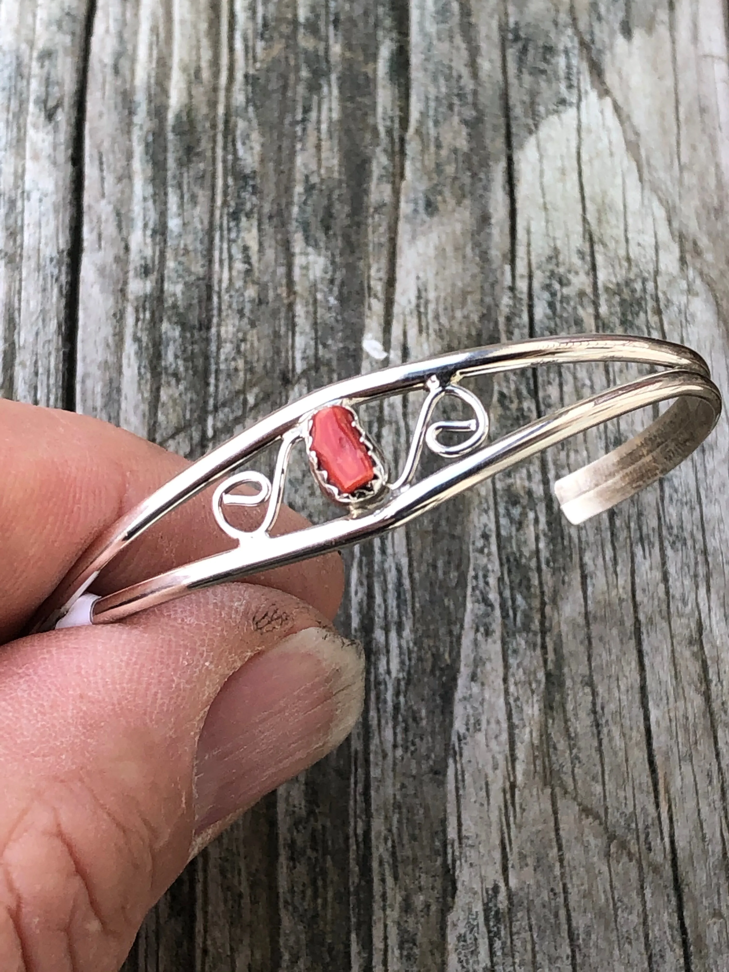 Red coral freeform Bracelet