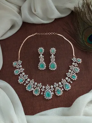 Rose-Gold Plated Beautiful Zircon Necklace Set