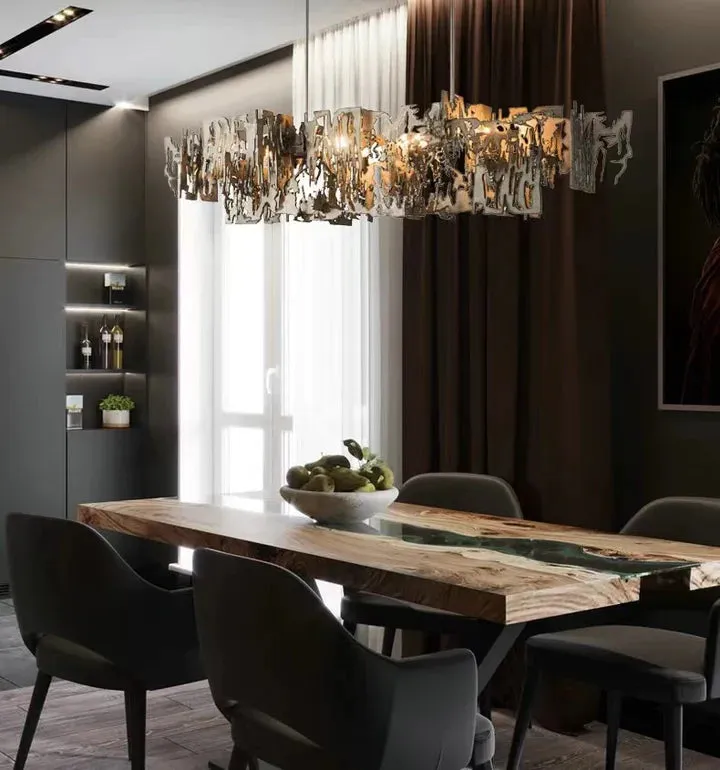 Rylight Irregular Rectangle Iron Pendant Chandelier