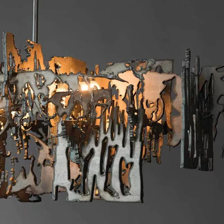 Rylight Irregular Rectangle Iron Pendant Chandelier