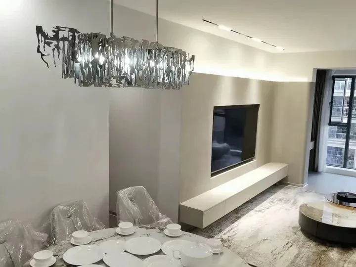 Rylight Irregular Rectangle Iron Pendant Chandelier