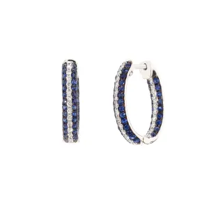Sapphire and Diamond Hoops