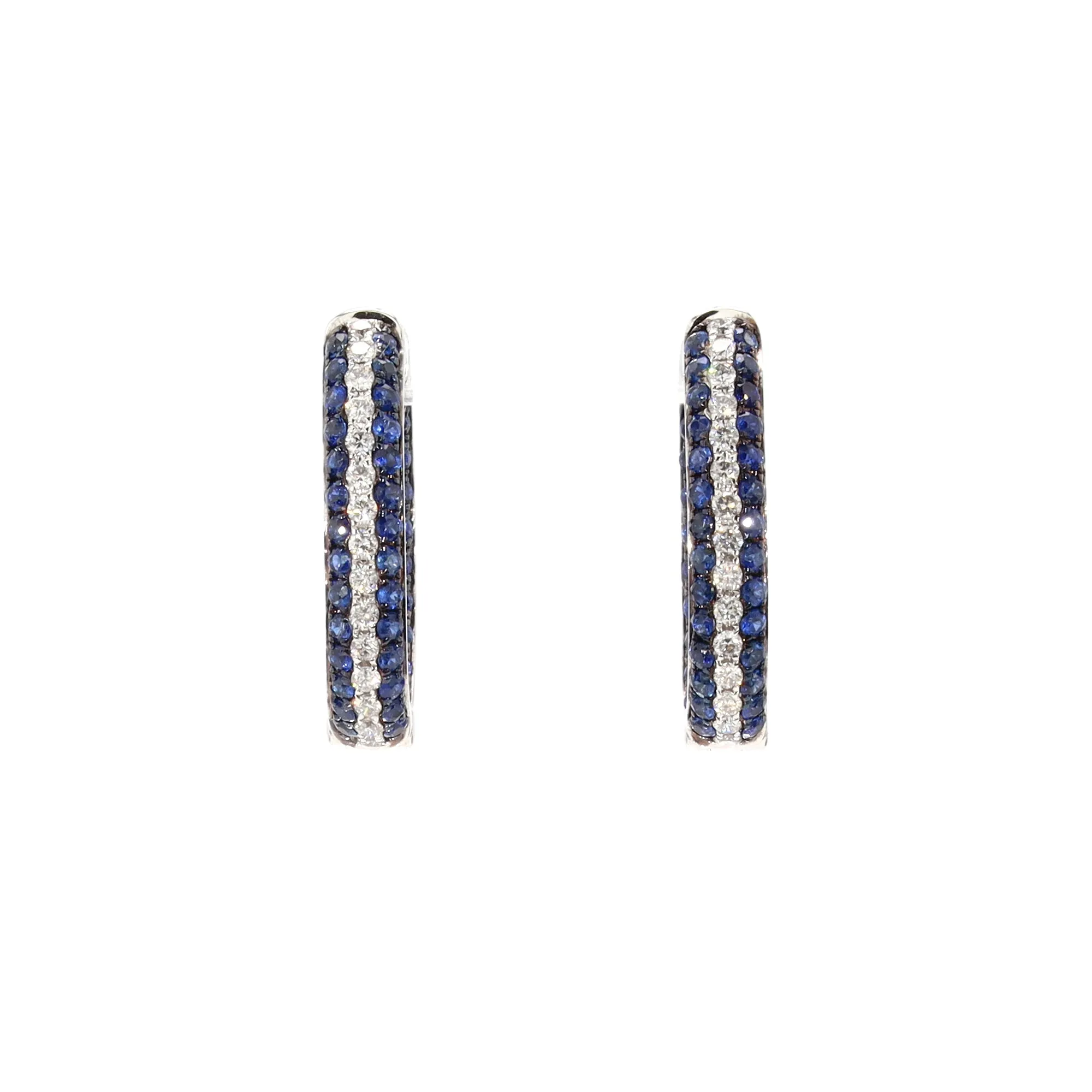 Sapphire and Diamond Hoops