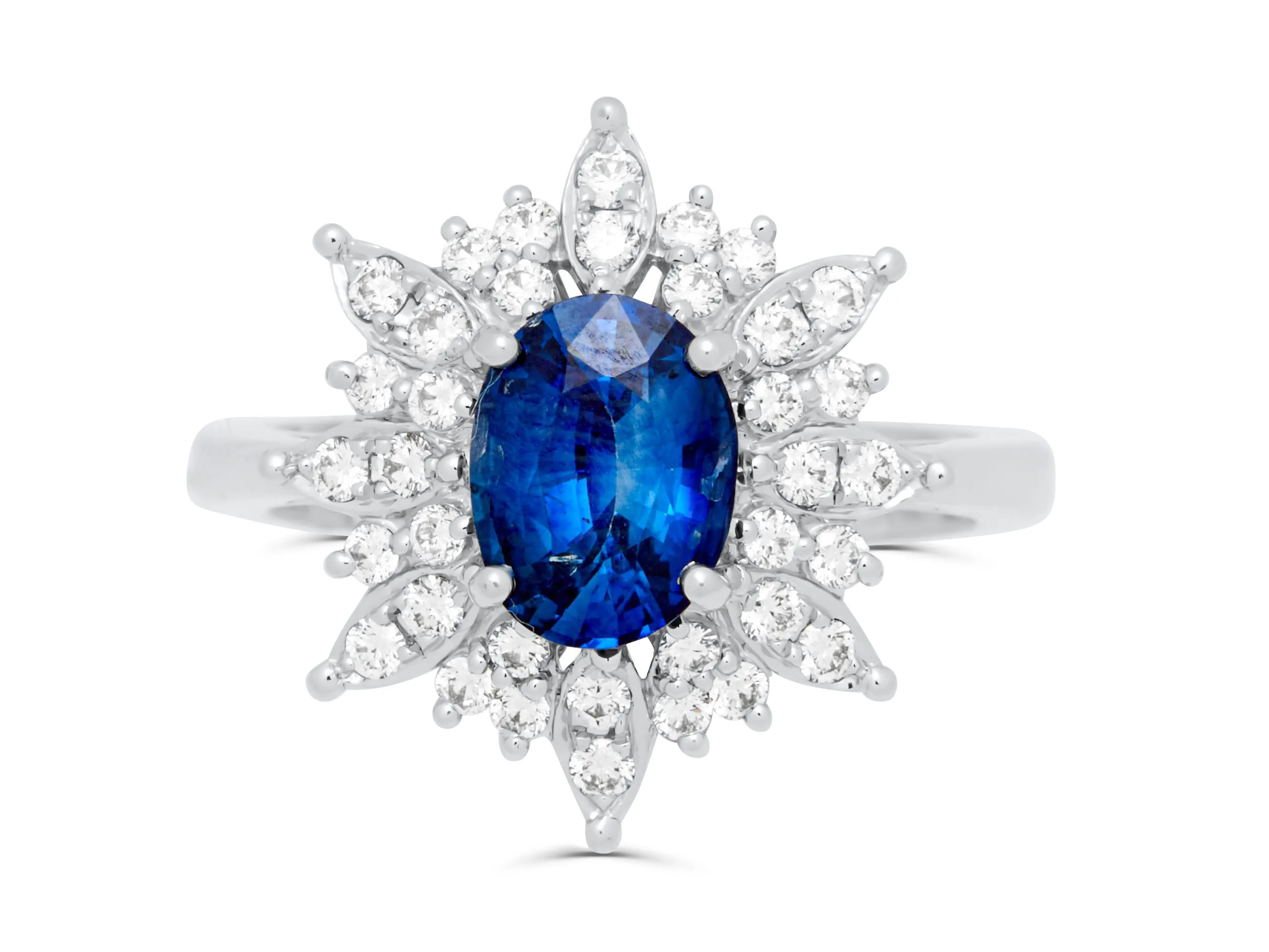 Sapphire North Star Platinum Ring