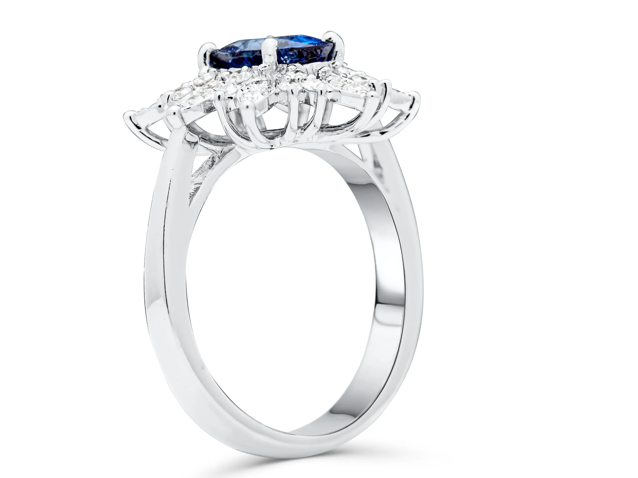 Sapphire North Star Platinum Ring