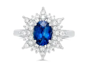 Sapphire North Star Platinum Ring