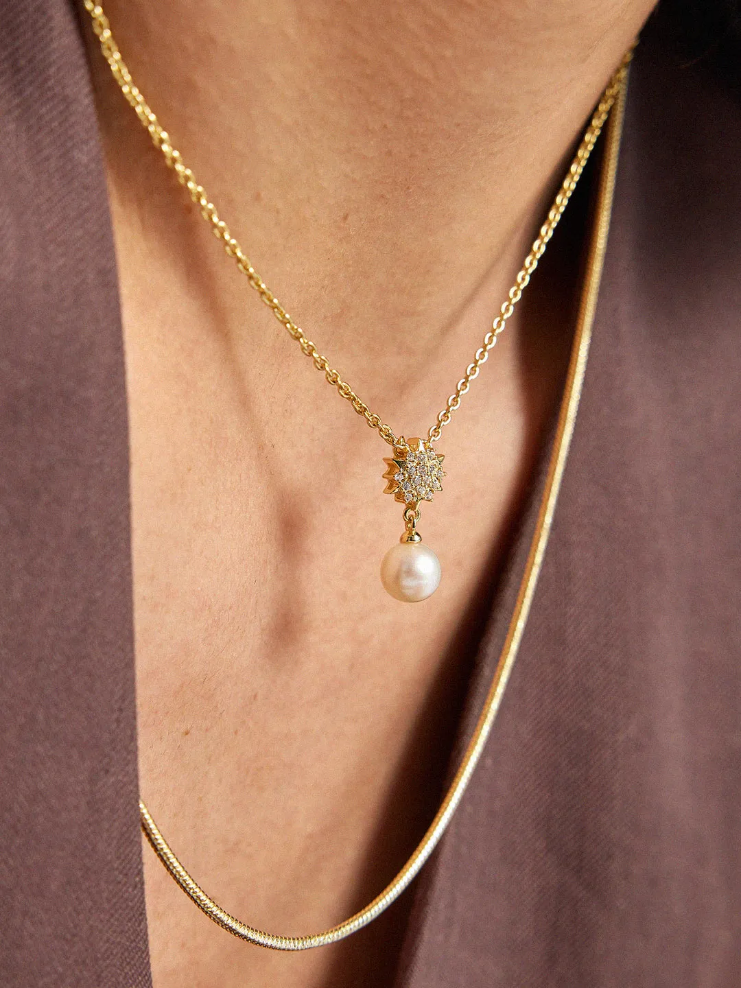 Sapphire Star Pearl Necklace