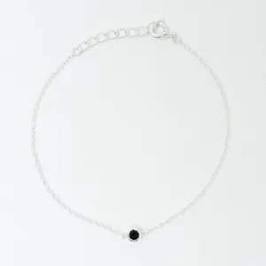 Silver Onyx Solitaire Bracelet