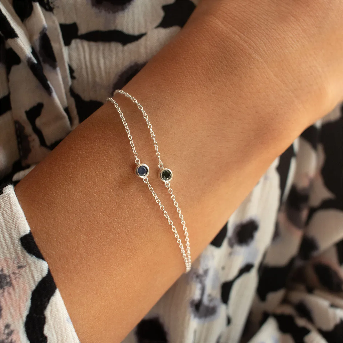 Silver Onyx Solitaire Bracelet