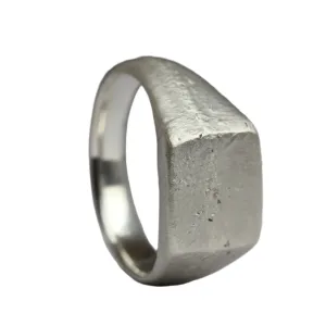 Silver Sand cast Signet Ring