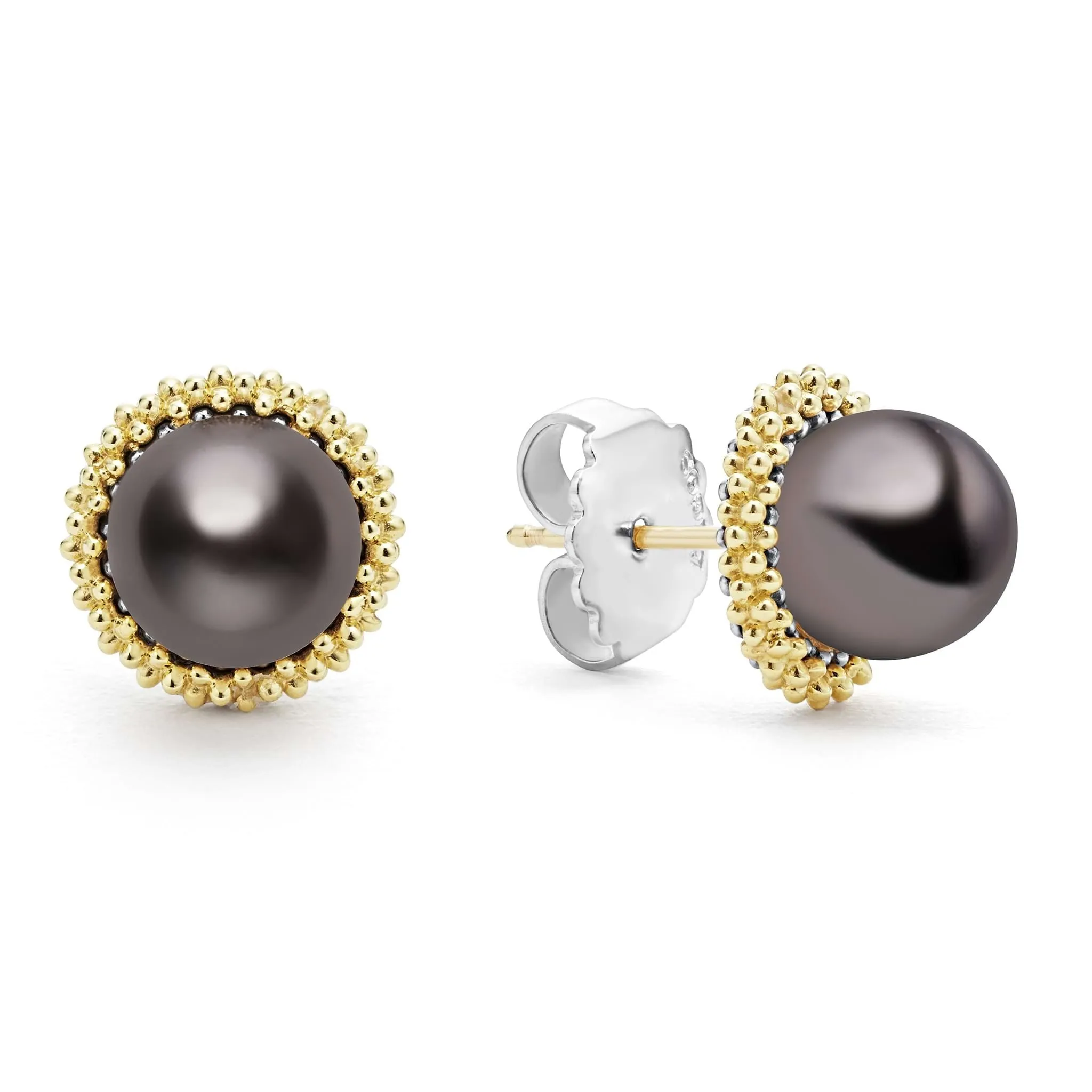 Tahitian Black Pearl Stud Earrings