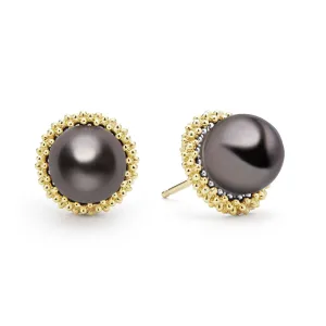 Tahitian Black Pearl Stud Earrings