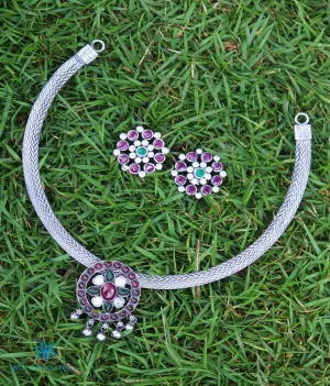 The Adhit Silver Necklace (Oxidised)