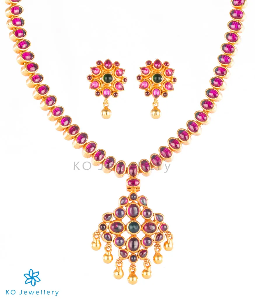 The Bhavika Silver Reversible Addige Necklace