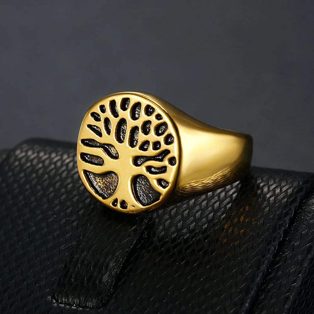 TINY TREE OF LIFE SIGNET RING
