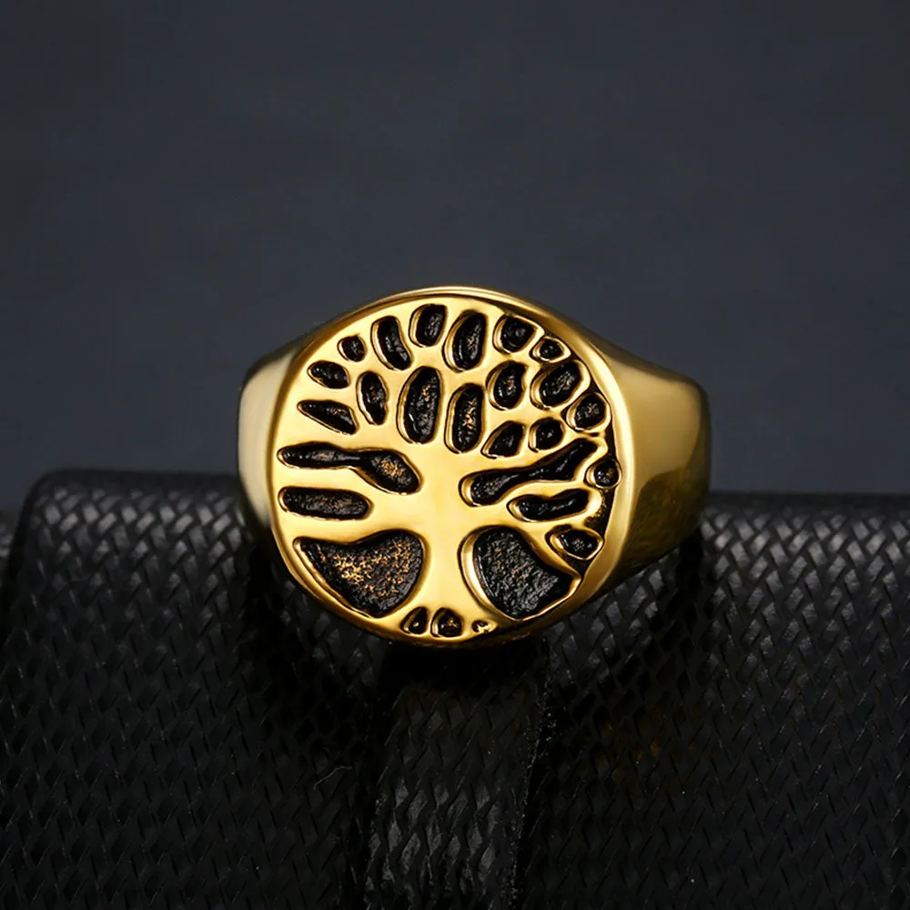 TINY TREE OF LIFE SIGNET RING
