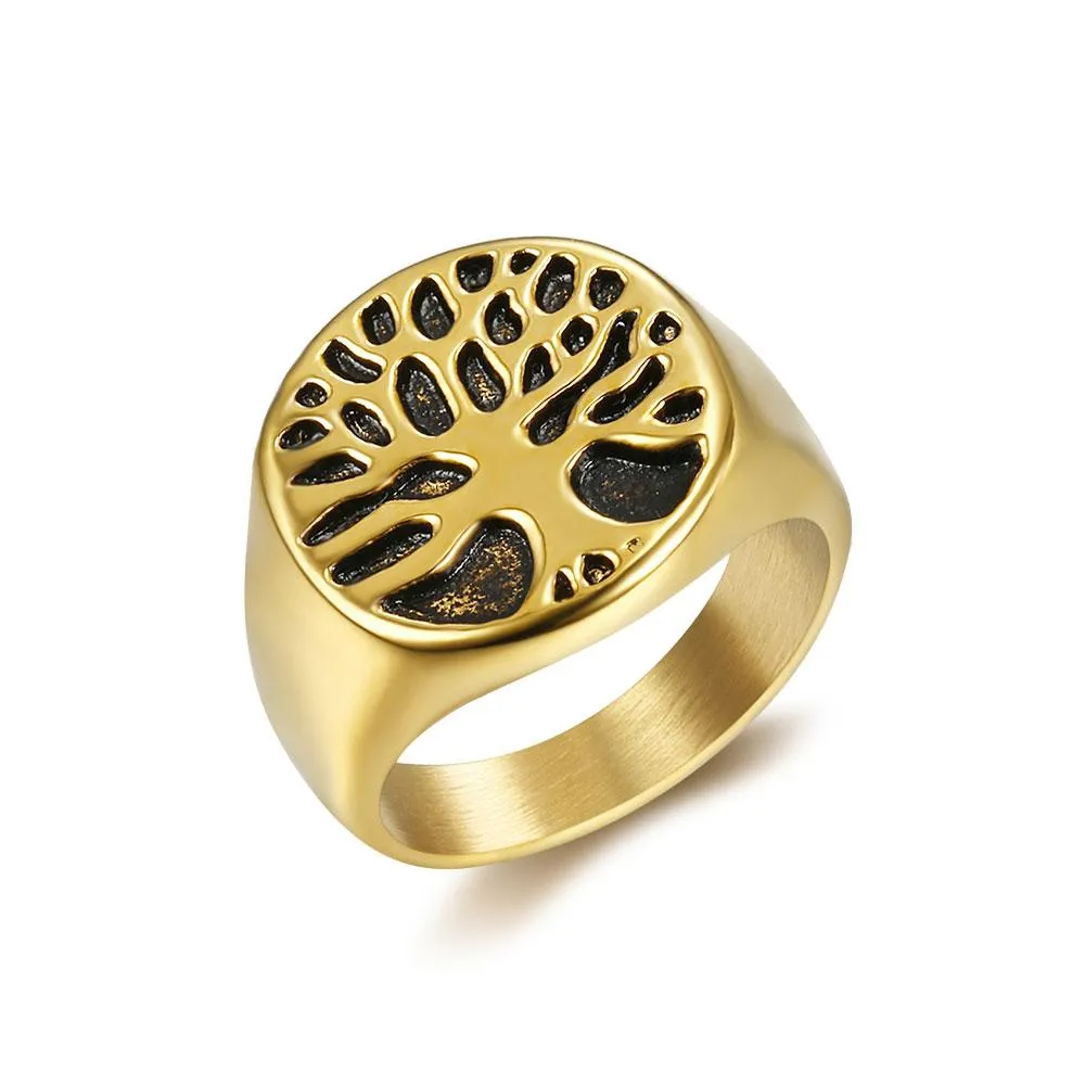 TINY TREE OF LIFE SIGNET RING