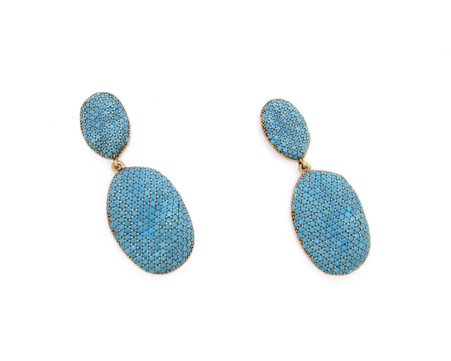 Turquoise Blue Earrings Rococo Pebbles by JCM London