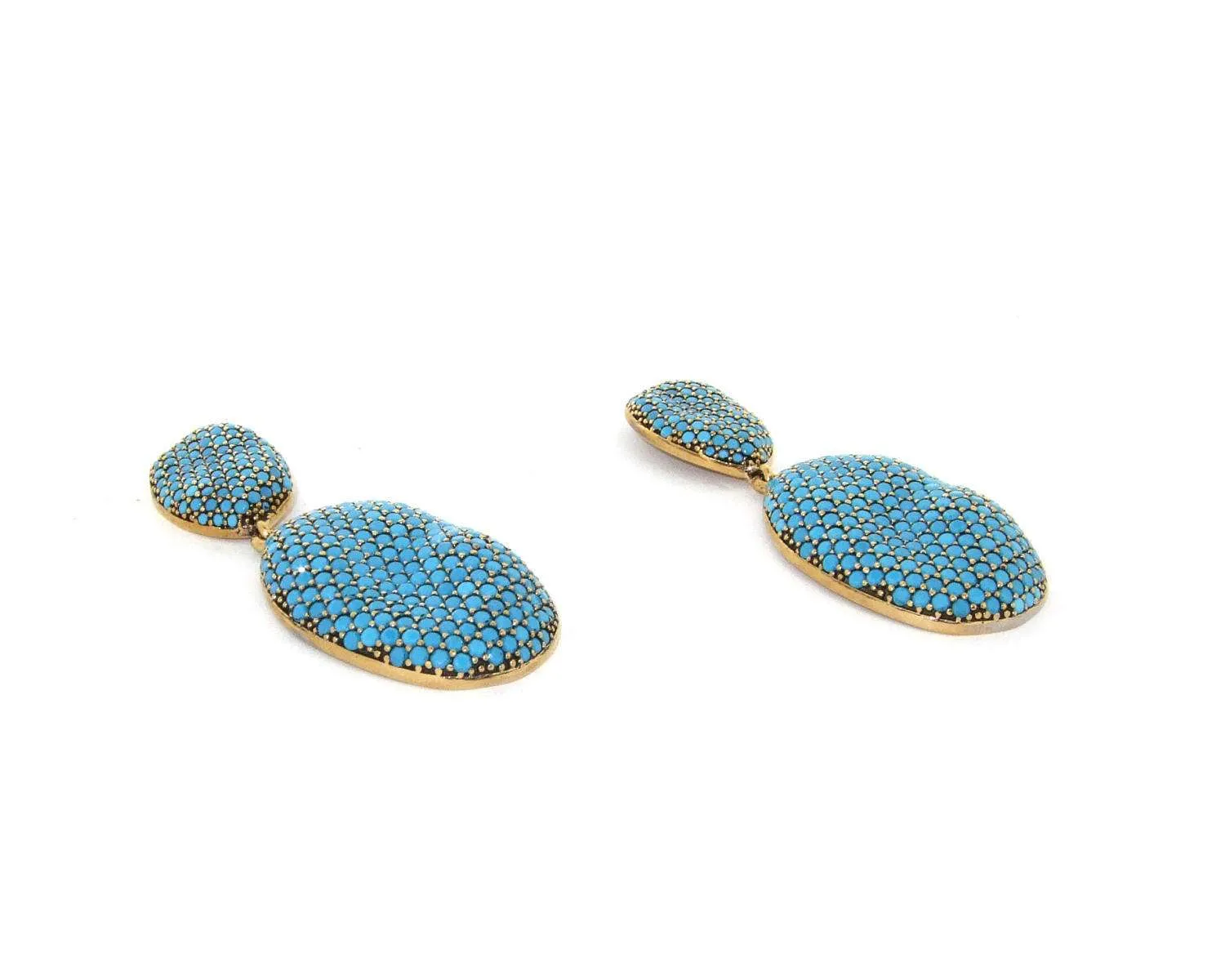 Turquoise Blue Earrings Rococo Pebbles by JCM London