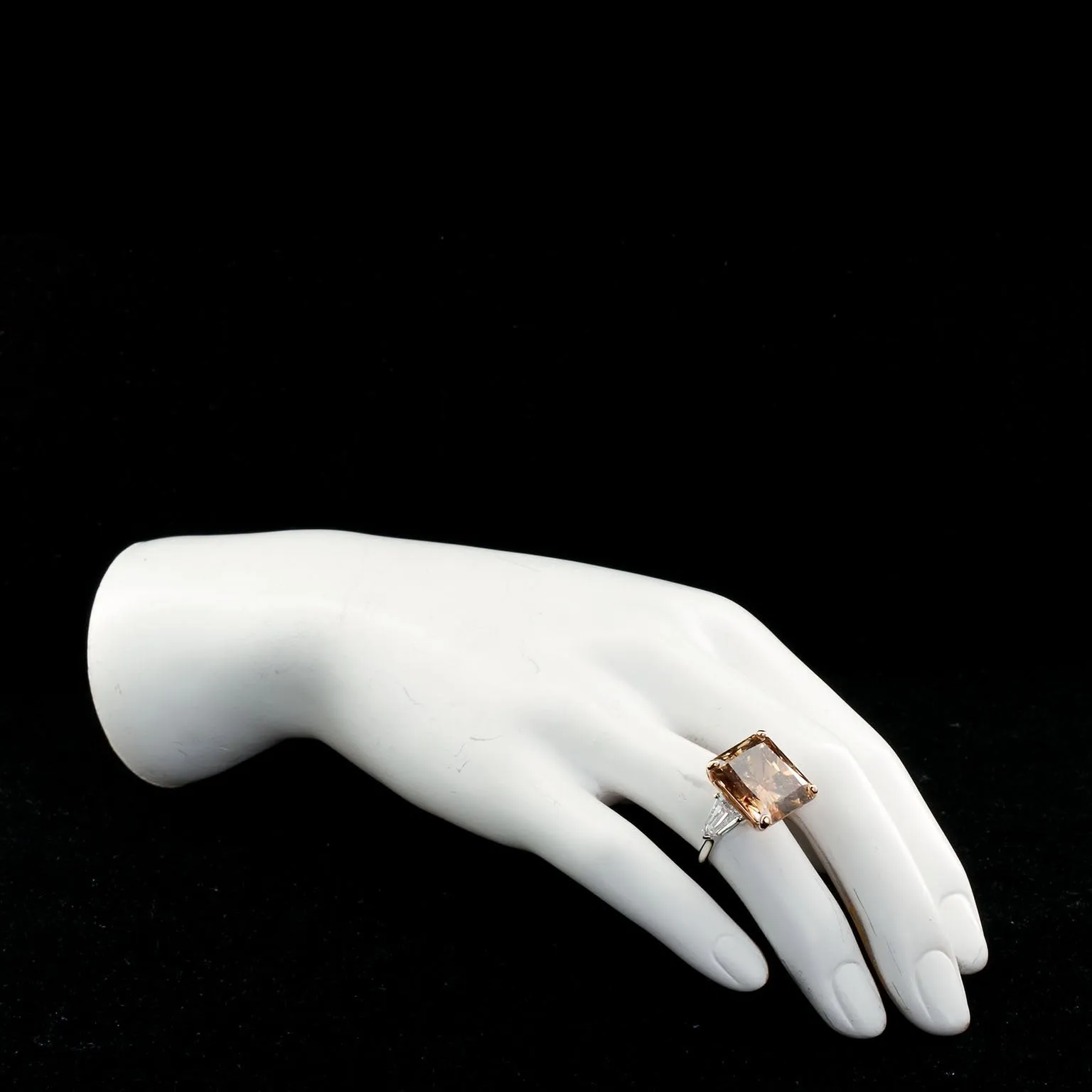 Twenty Carat Fancy Chocolate Brown Radiant Cut Diamond Ring CE