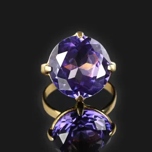 Vintage 13 CTW Color Change Sapphire Ring in 14K Gold