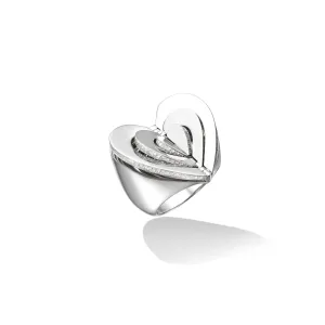 White Gold Endless Cocktail Ring with White Diamonds